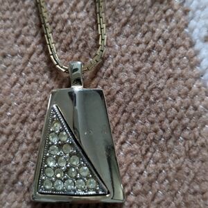 Vintage rhinestone trapezoid necklace. 15 inches